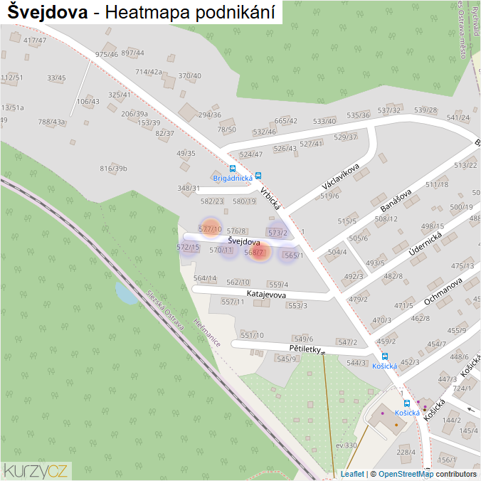 Mapa Švejdova - Firmy v ulici.