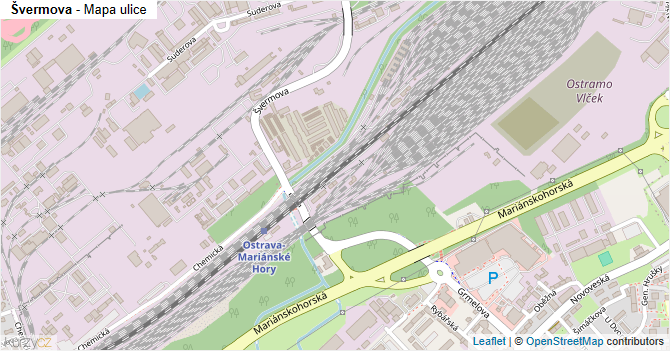 Švermova - mapa ulice