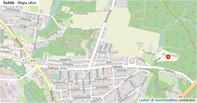Světlá - mapa ulice