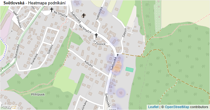 Světlovská - mapa podnikání