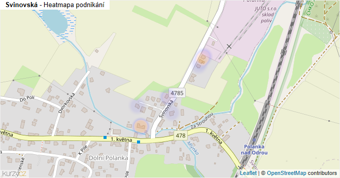 Svinovská - mapa podnikání