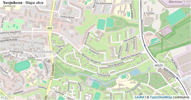 Svojsíkova - mapa ulice