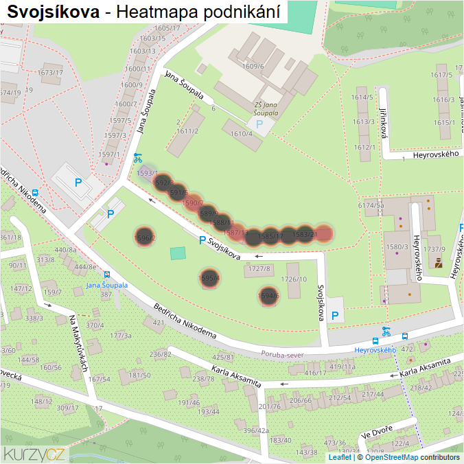 Mapa Svojsíkova - Firmy v ulici.