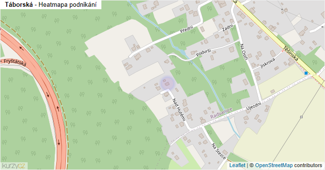 Táborská - mapa podnikání
