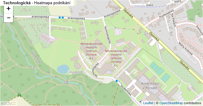 Technologická - mapa podnikání