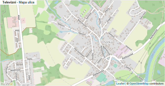 Televizní - mapa ulice