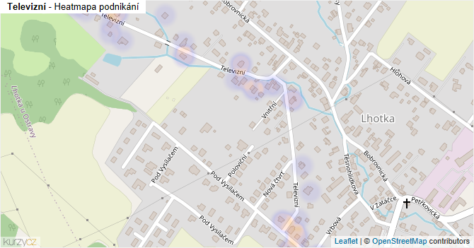 Televizní - mapa podnikání