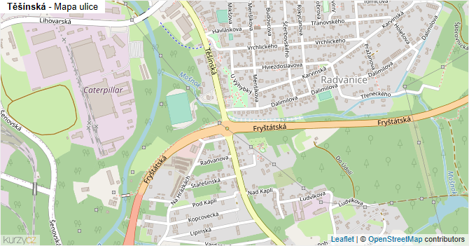 Těšínská - mapa ulice
