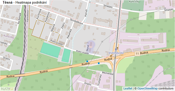 Těsná - mapa podnikání
