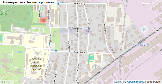 Thomayerova - mapa podnikání
