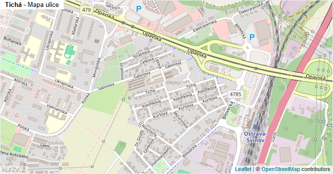 Tichá - mapa ulice