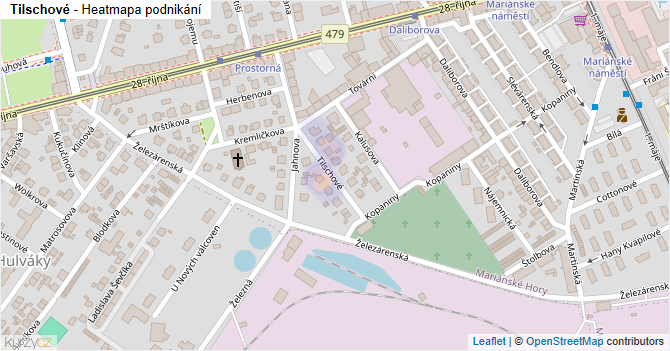 Tilschové - mapa podnikání