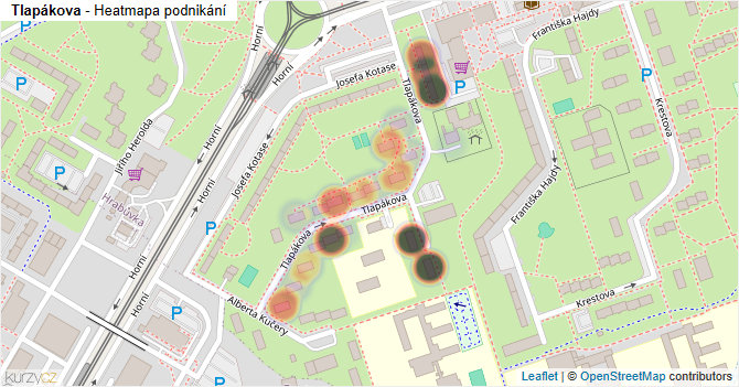 Tlapákova - mapa podnikání