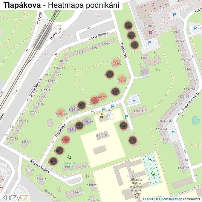 Mapa Tlapákova - Firmy v ulici.