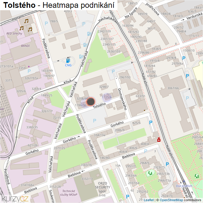 Mapa Tolstého - Firmy v ulici.