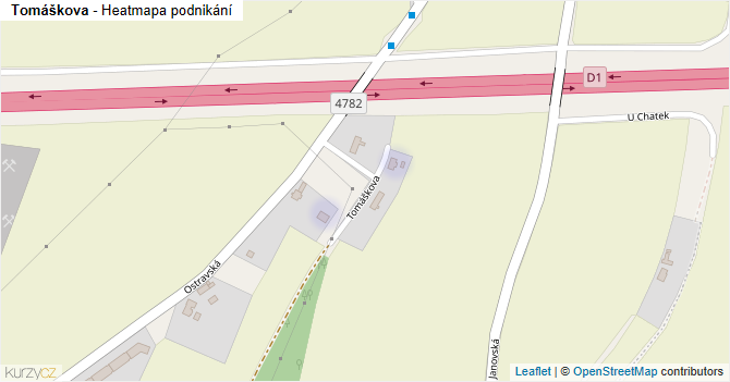 Tomáškova - mapa podnikání