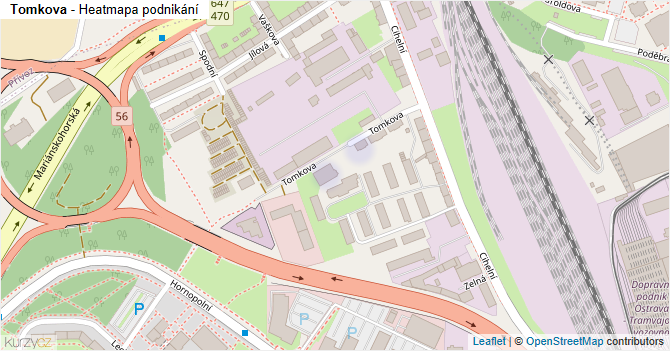 Tomkova - mapa podnikání