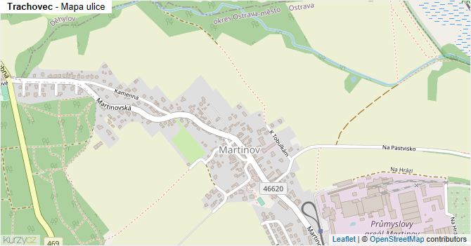 Trachovec - mapa ulice