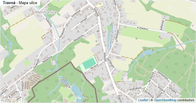 Travná - mapa ulice