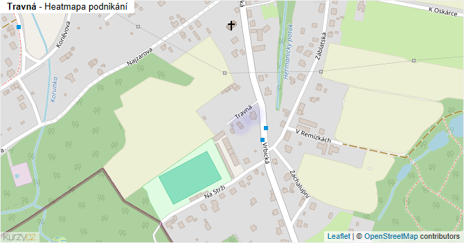 Travná - mapa podnikání