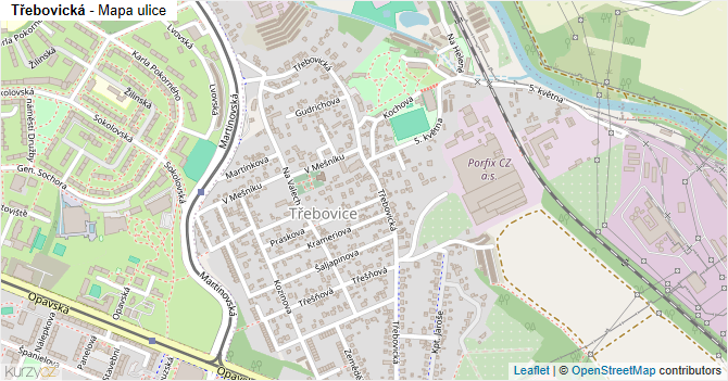 Třebovická - mapa ulice