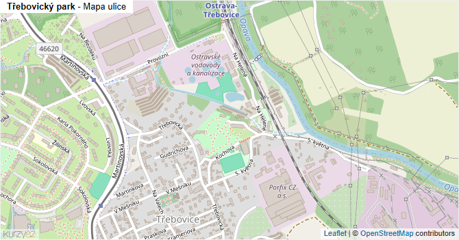 Třebovický park - mapa ulice
