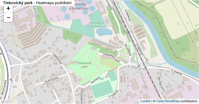Třebovický park - mapa podnikání