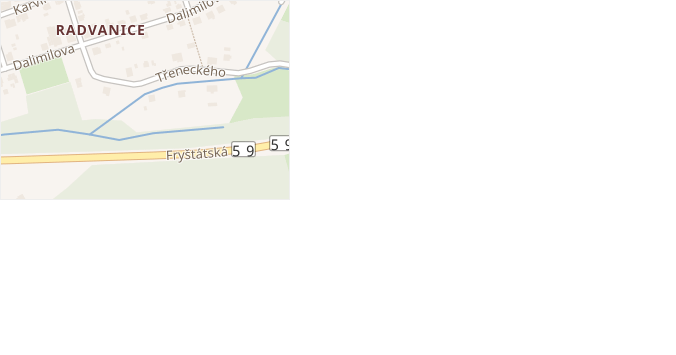 Třeneckého v obci Ostrava - mapa ulice