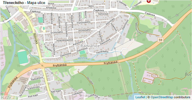 Třeneckého - mapa ulice