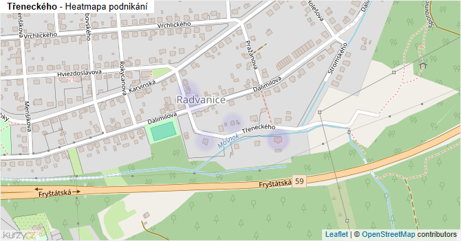 Třeneckého - mapa podnikání