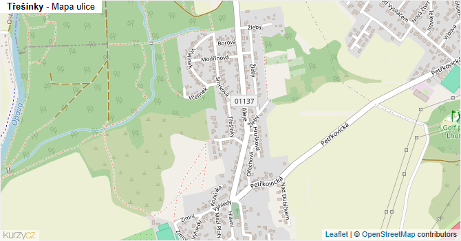 Třešínky - mapa ulice