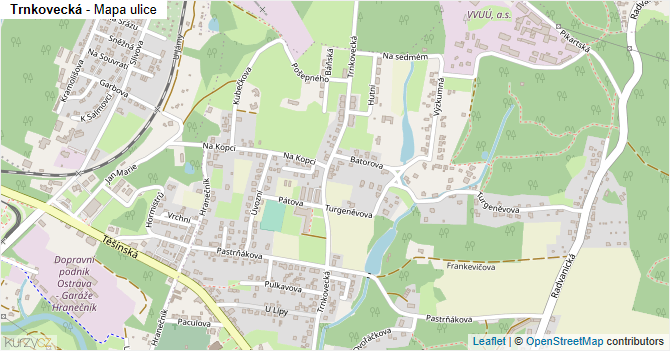 Trnkovecká - mapa ulice