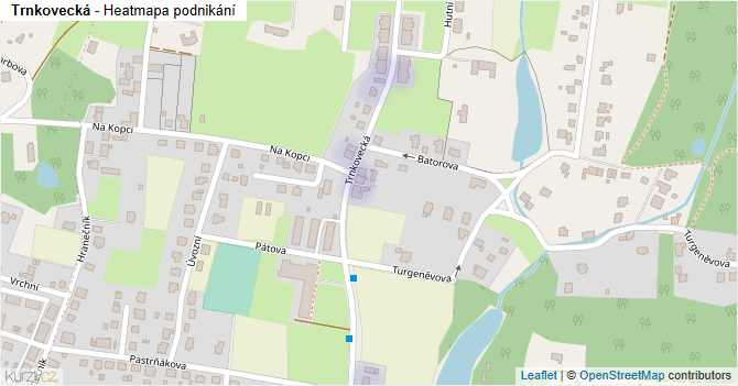Trnkovecká - mapa podnikání