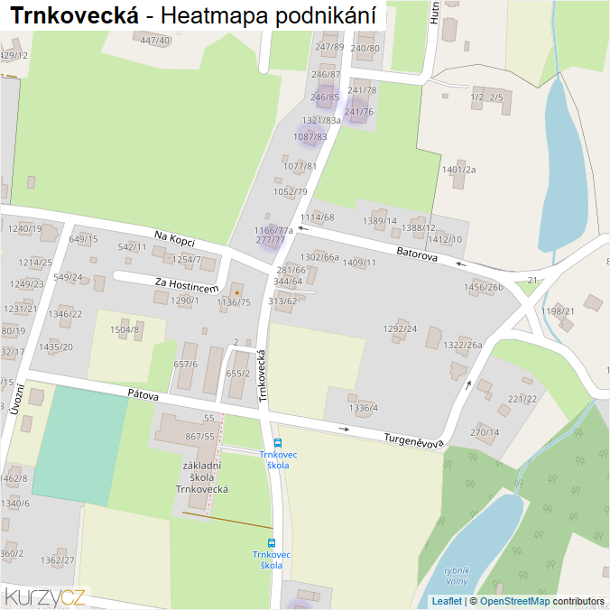 Mapa Trnkovecká - Firmy v ulici.