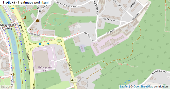Trojická - mapa podnikání