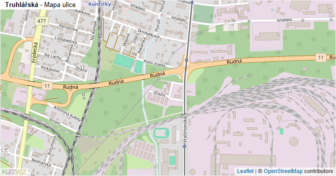 Truhlářská - mapa ulice