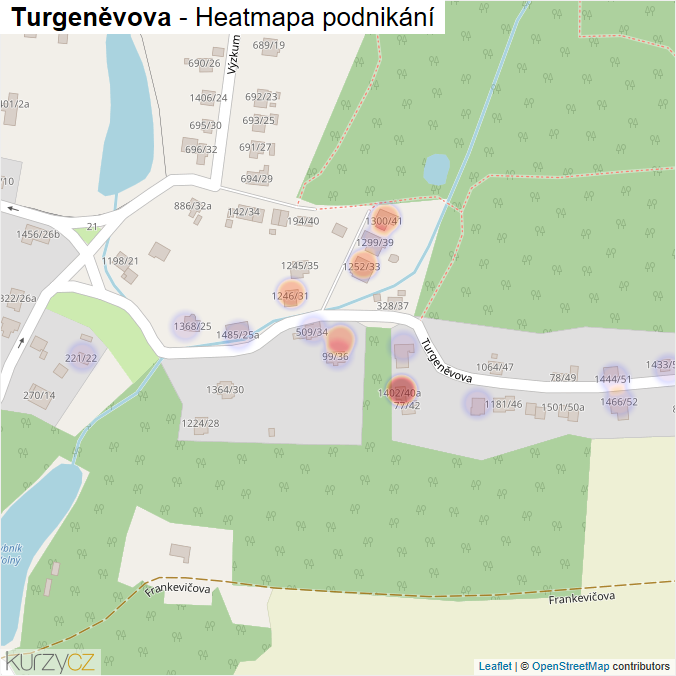 Mapa Turgeněvova - Firmy v ulici.