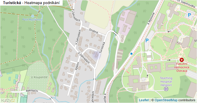Turistická - mapa podnikání