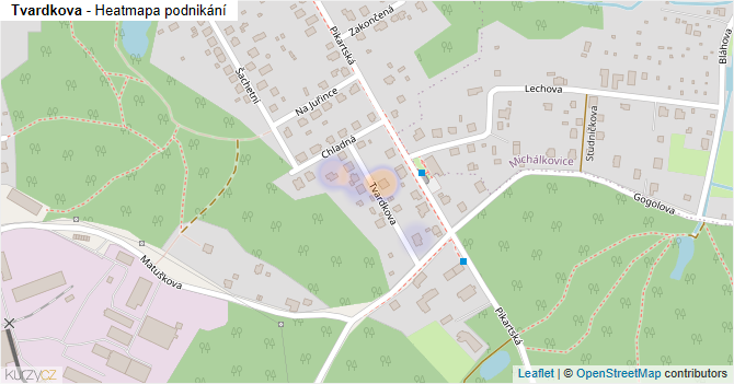 Tvardkova - mapa podnikání