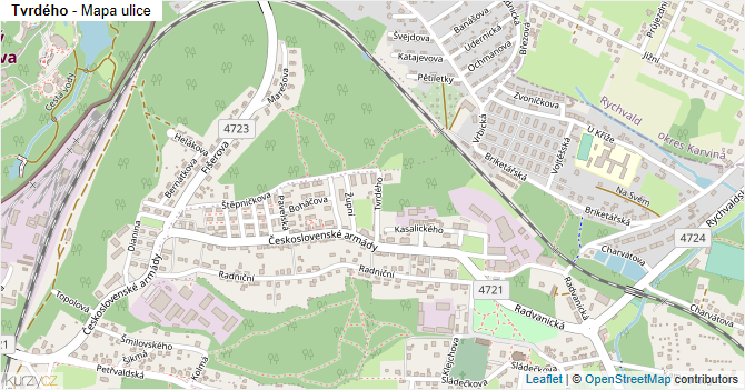 Tvrdého - mapa ulice