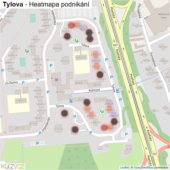 Mapa Tylova - Firmy v ulici.