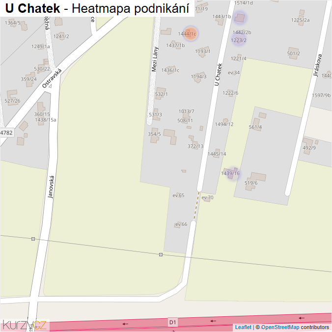 Mapa U Chatek - Firmy v ulici.