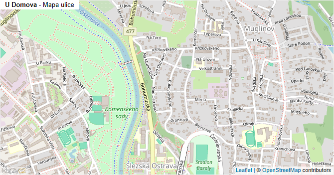 U Domova - mapa ulice