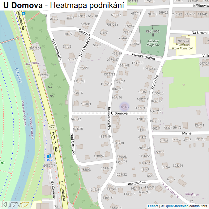 Mapa U Domova - Firmy v ulici.