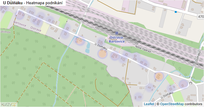 U Důlňáku - mapa podnikání