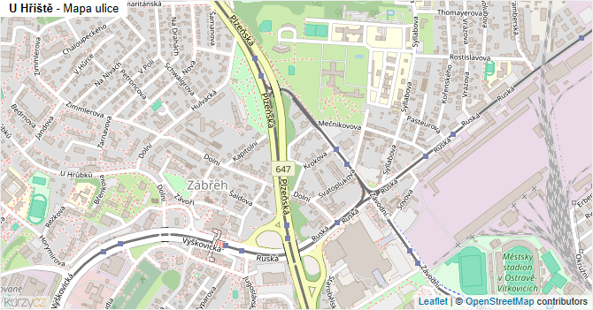 U Hřiště - mapa ulice