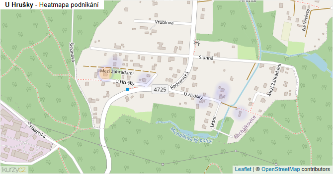 U Hrušky - mapa podnikání