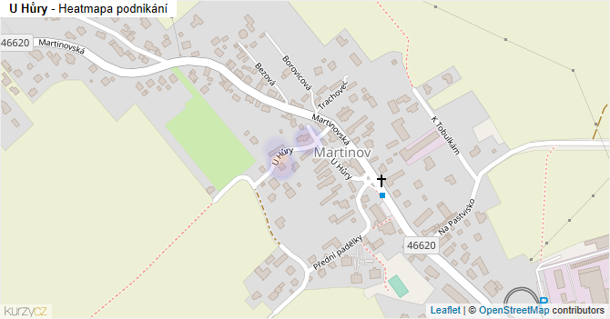 U Hůry - mapa podnikání