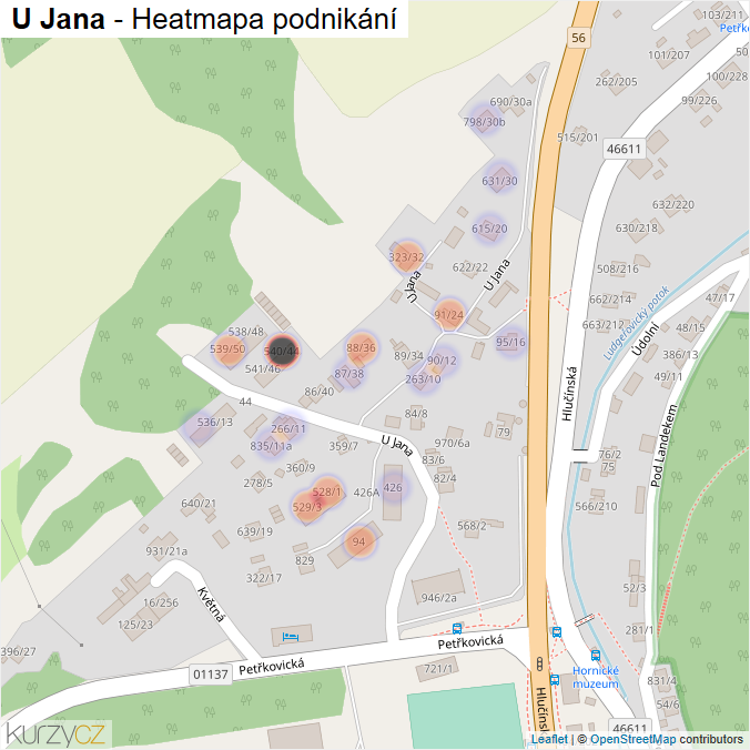 Mapa U Jana - Firmy v ulici.