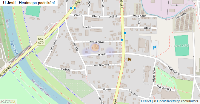U Jeslí - mapa podnikání